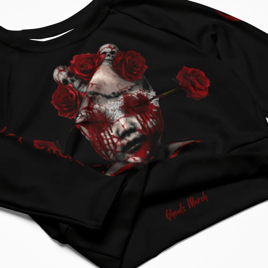 Blood Rose Macabre All-Over Crop Top product image (2)
