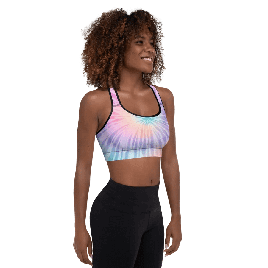 Pastel Radiance Tie-Dye Padded Sports Bra product image (6)