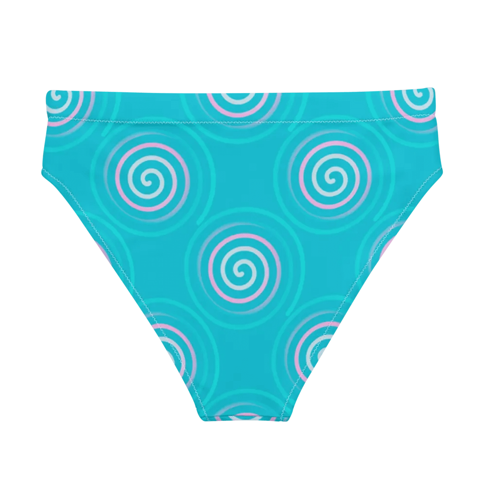 Beautiful Minimalist Ocean Swirl Pattern High Waisted Bikini Bottom product image (3)