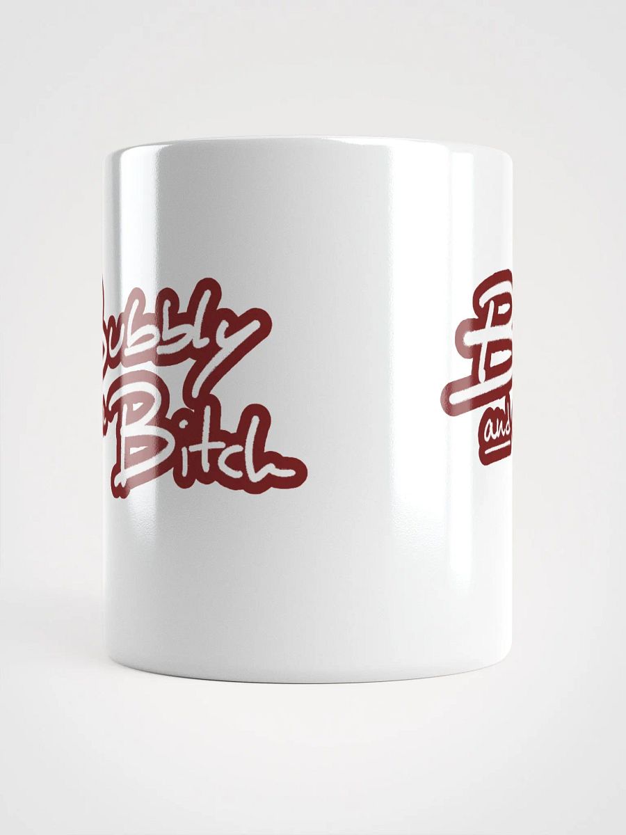 Bubbly and a B*tch (lined design, #6D1616) glossy white mug product image (10)