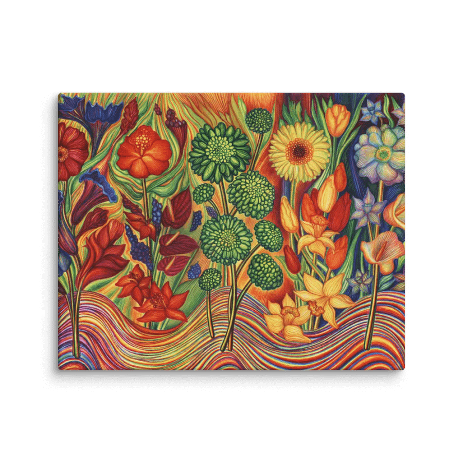 Blank Canvas: Unleash Your Artistic Vision - Multicoloured Flowers product image (1)