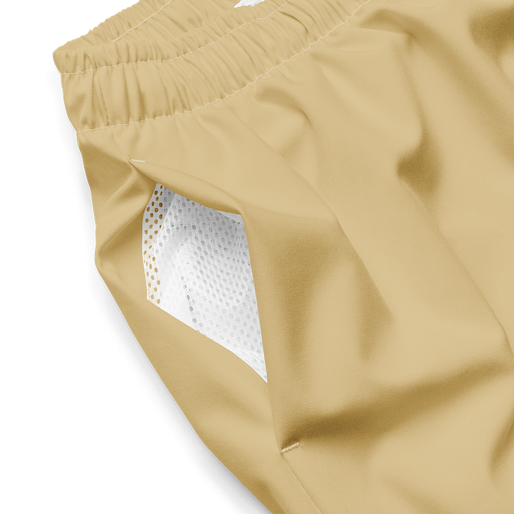 Light Khaki Brown Solid Color Men's Swim Trunks product image (1)