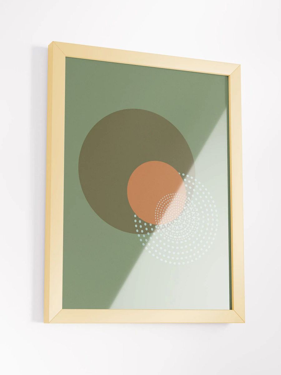 Spiral Harmony Framed Matte Poster|Green Earth Inspo Mid Century Geometric Abstract Wall Art product image (4)