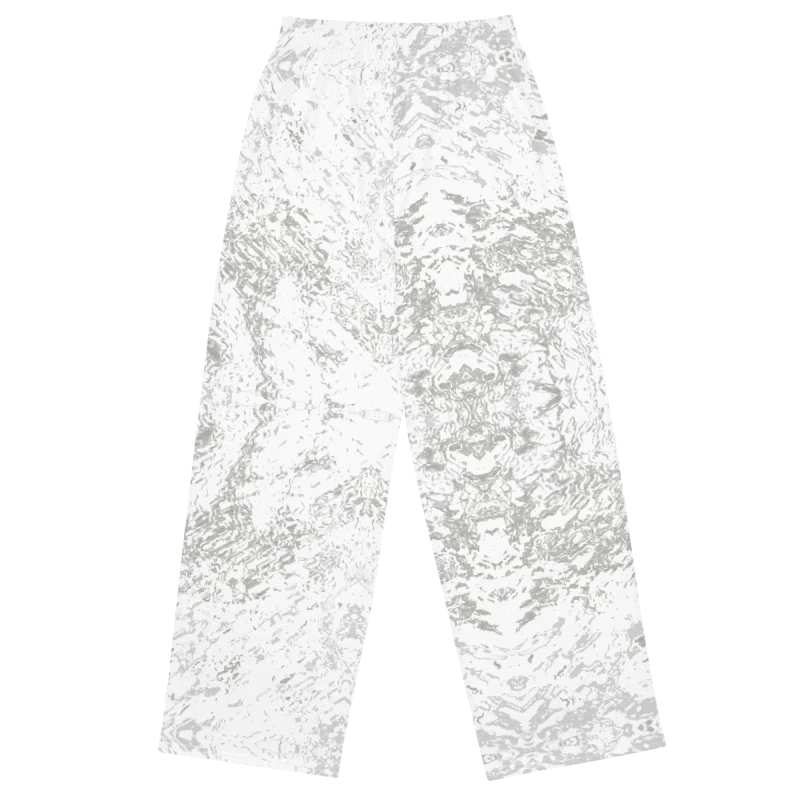 Abstract Pale Monochrome Unisex Wide Leg Trousers product image (12)