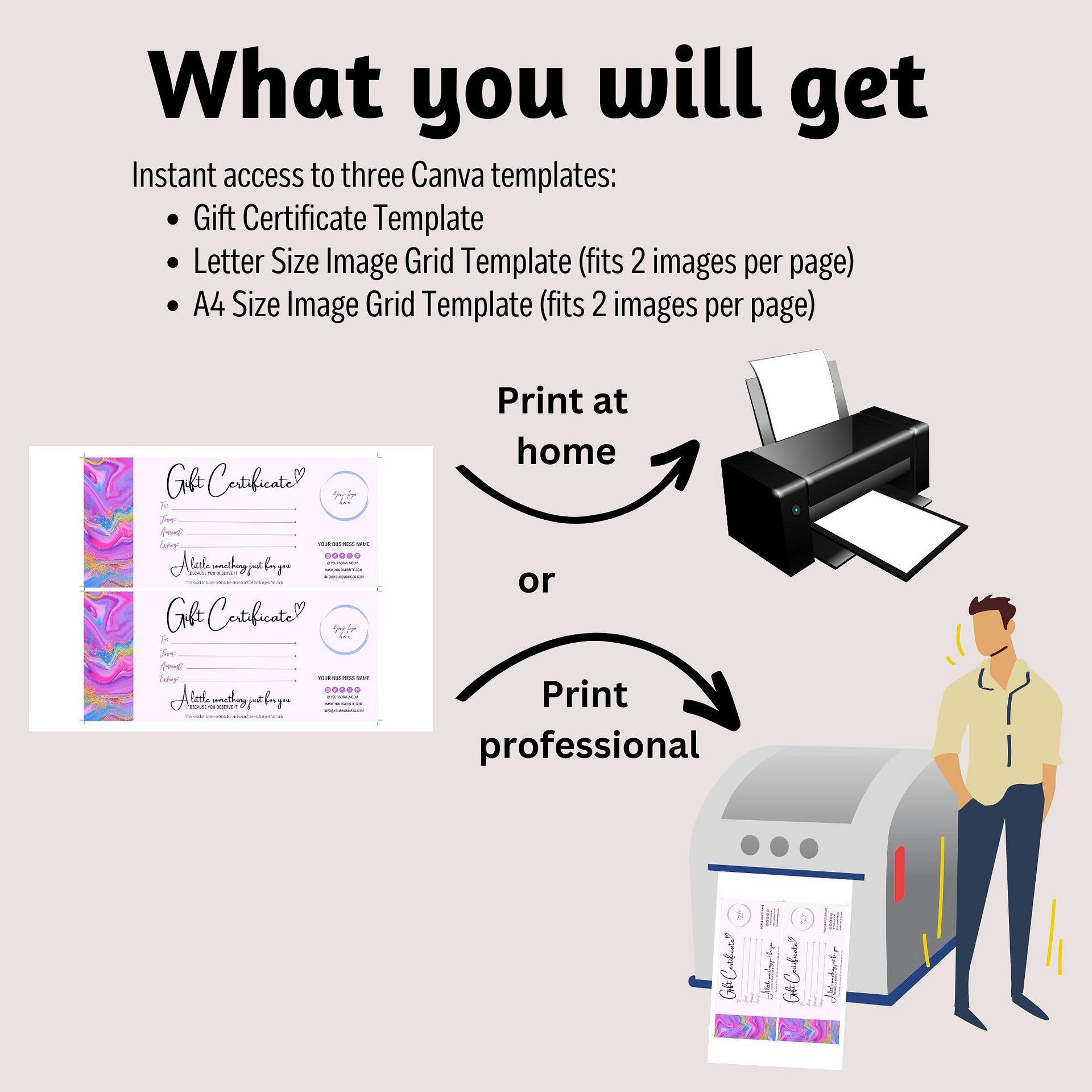 Unicorn - Gift Certificate Template product image (5)
