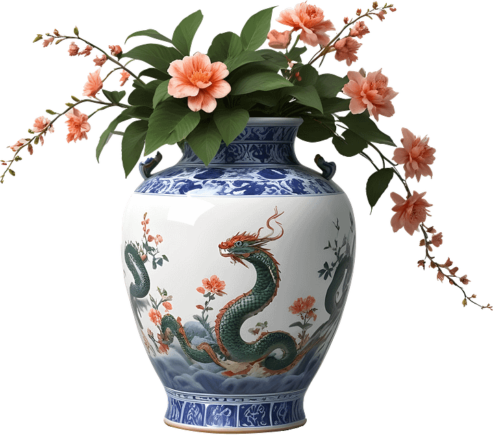 Imperial Dragon Vase – Blossoming Strength PNG product image (1)