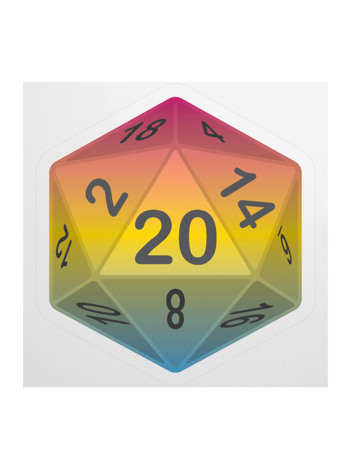 Pansexual Pride D20 Sticker product image (2)