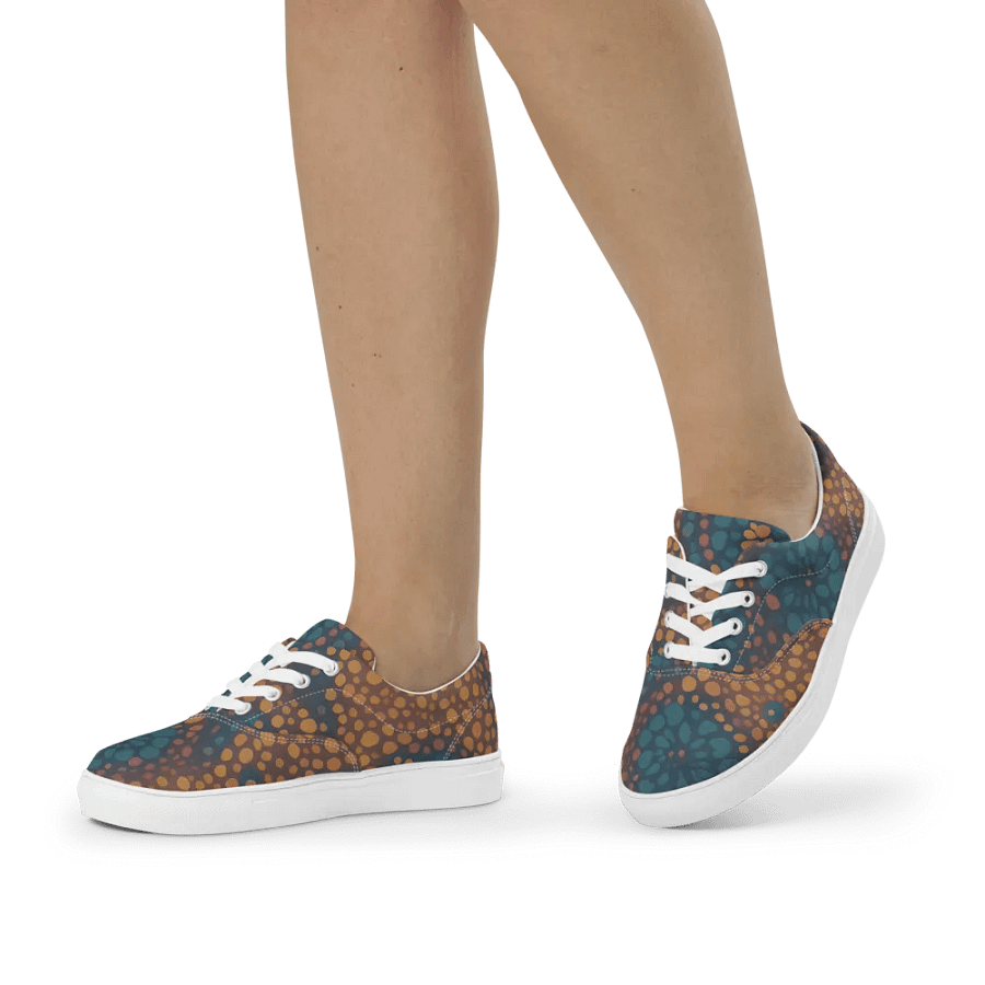 Abstract Floral Lace-Up Canvas Shoes product image (4)