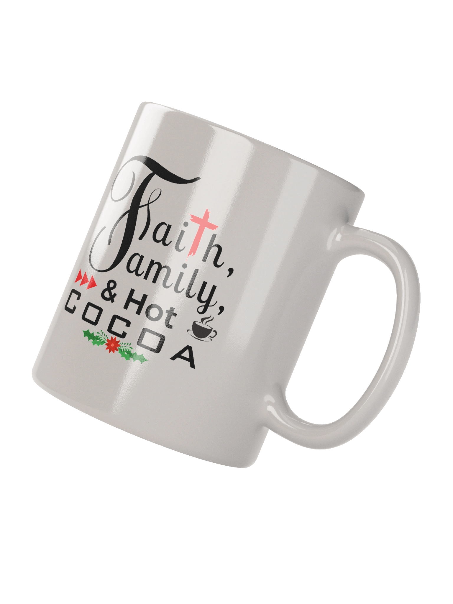 Faith, Family & Hot Cocoa Ceramic Mug | Christian Christmas Mug | Holiday Gift for Believers & Moms product image (4)