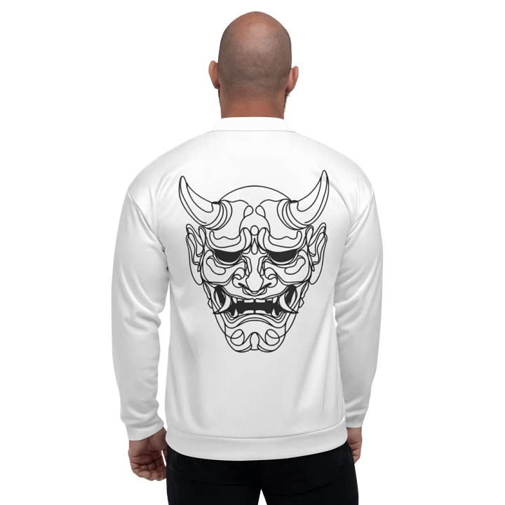 Line Art Oni Mask Bomber Jacket product image (2)