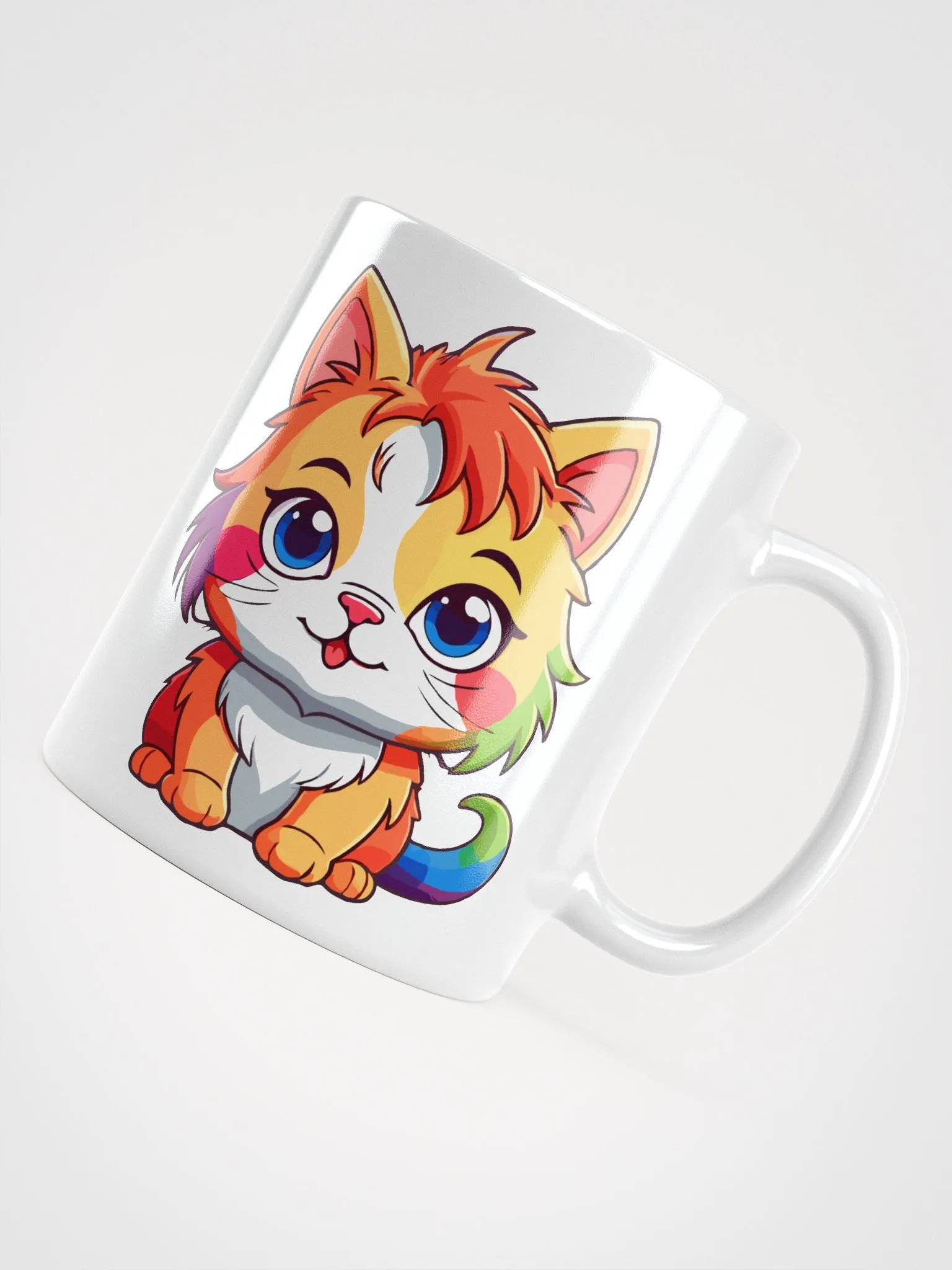 Cute Rainbow Color Cat 1 , Mug product image (8)