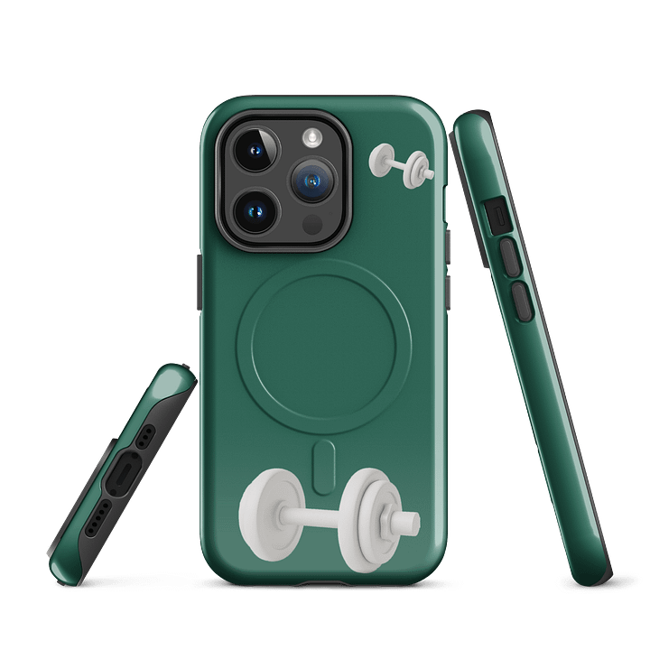 Dark Green Double White Dumbbell iPhone® Case product image (2)
