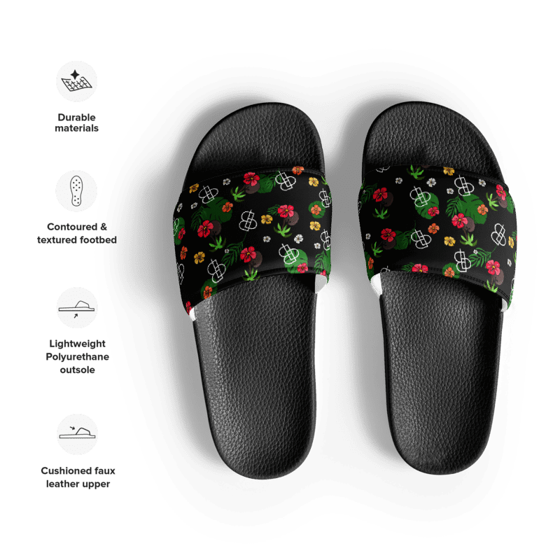 Tropical Island Woman's Slides in Black product image (7)