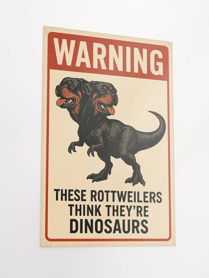 Warning: These Rottweilers Think They’re Dinosaurs Poster Print product image (5)