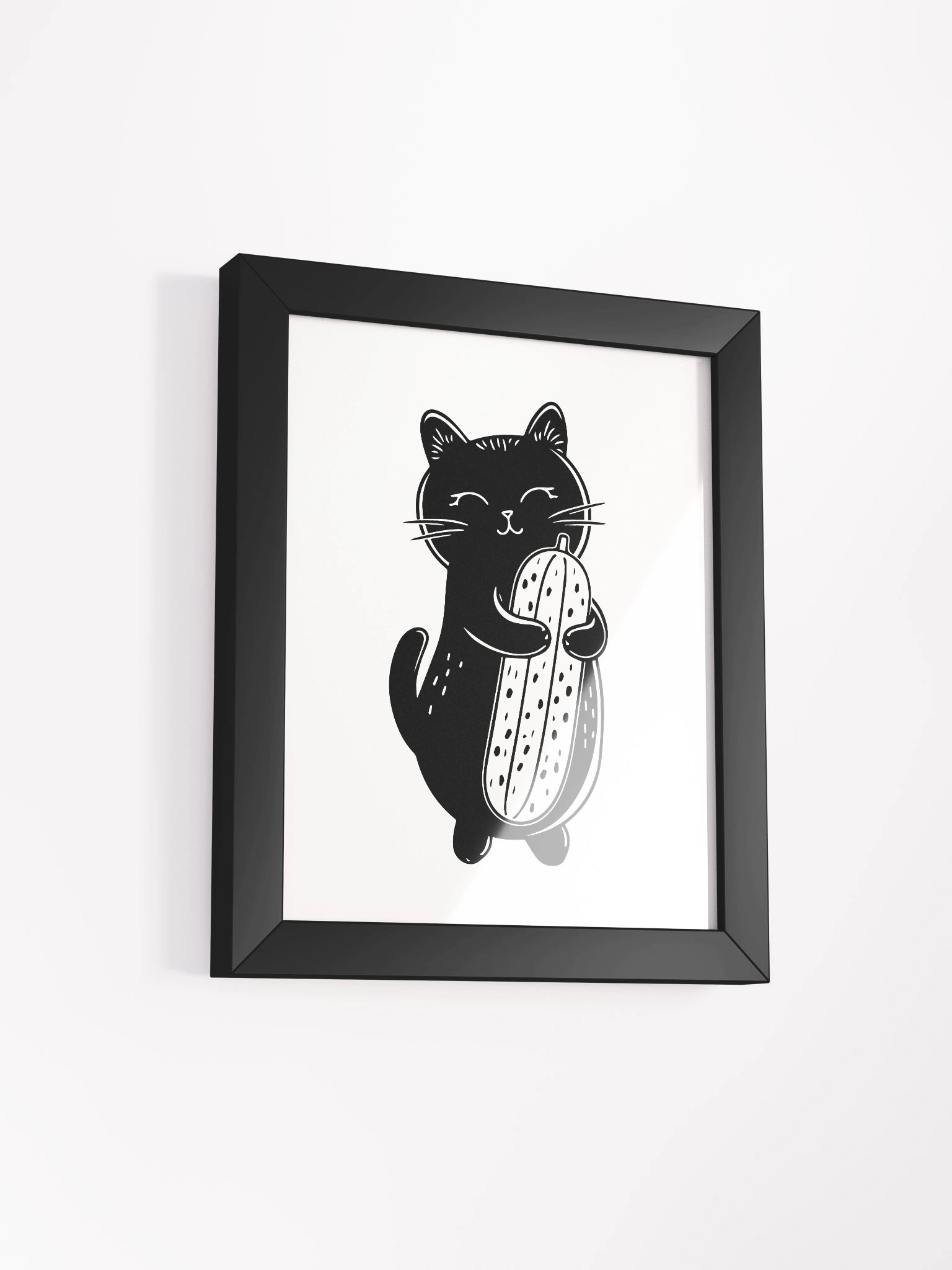 Pickle Hugs Cat Framed Poster product image (1)
