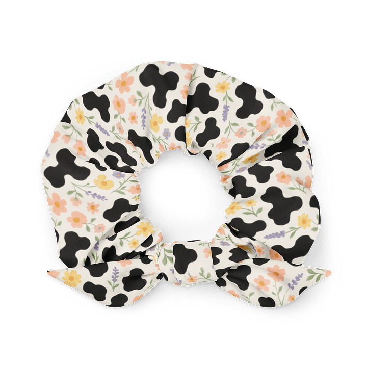 Floral Cow Print Scrunchie product image (1)