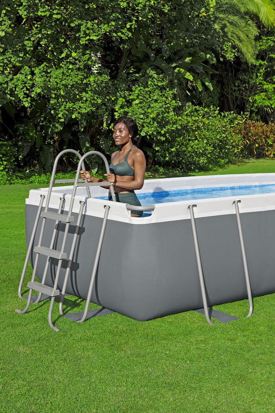 56442 - Power Steel 13'3" x 6'7" x 39.5" Rectangular Pool Set (SAND FILTER ) product image (6)