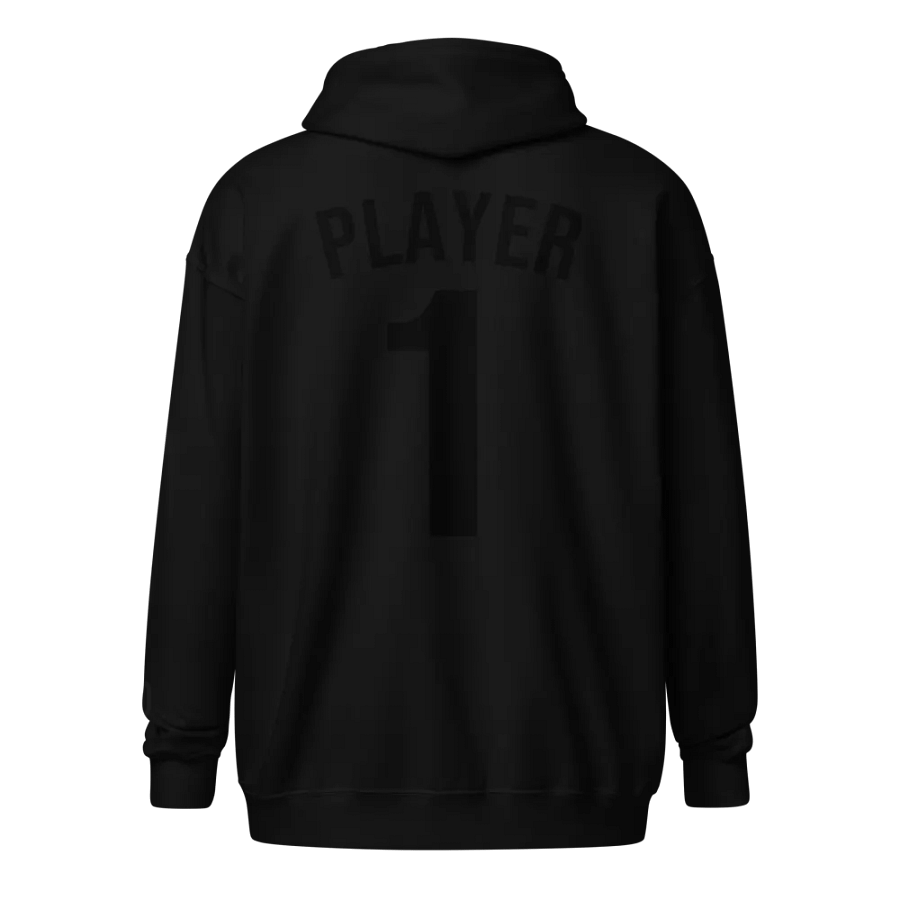 Unisex Blackout Player One Zip Up Hoodie product image (2)