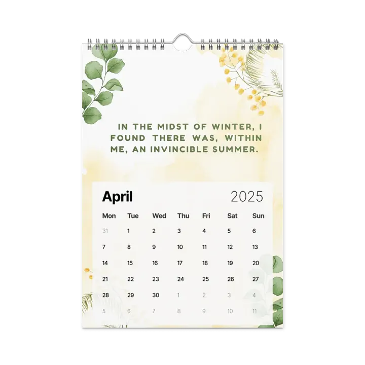 FLORAL INSPIRATIONAL QUOTES WALL CALENDAR 2025 product image (1)