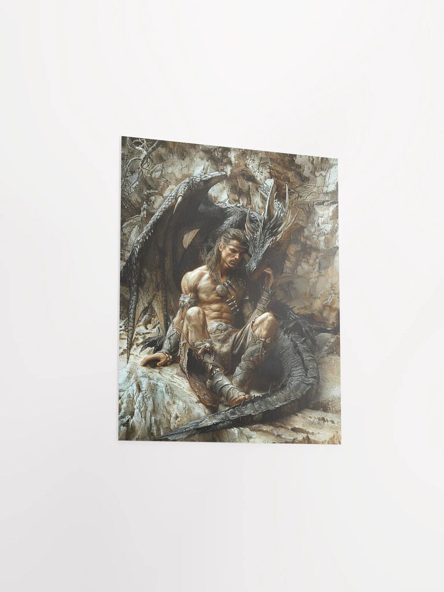 Warrior resting with his dragon - Poster product image (15)