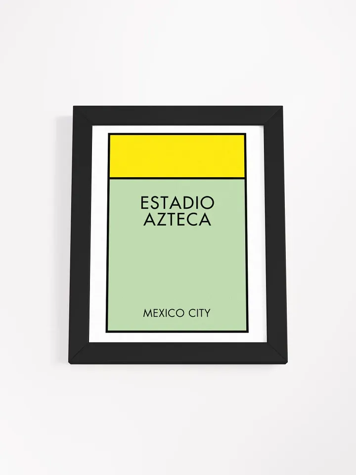 Estadio Azteca Stadium Mexico City Monopoly Title Art Framed Print product image (1)
