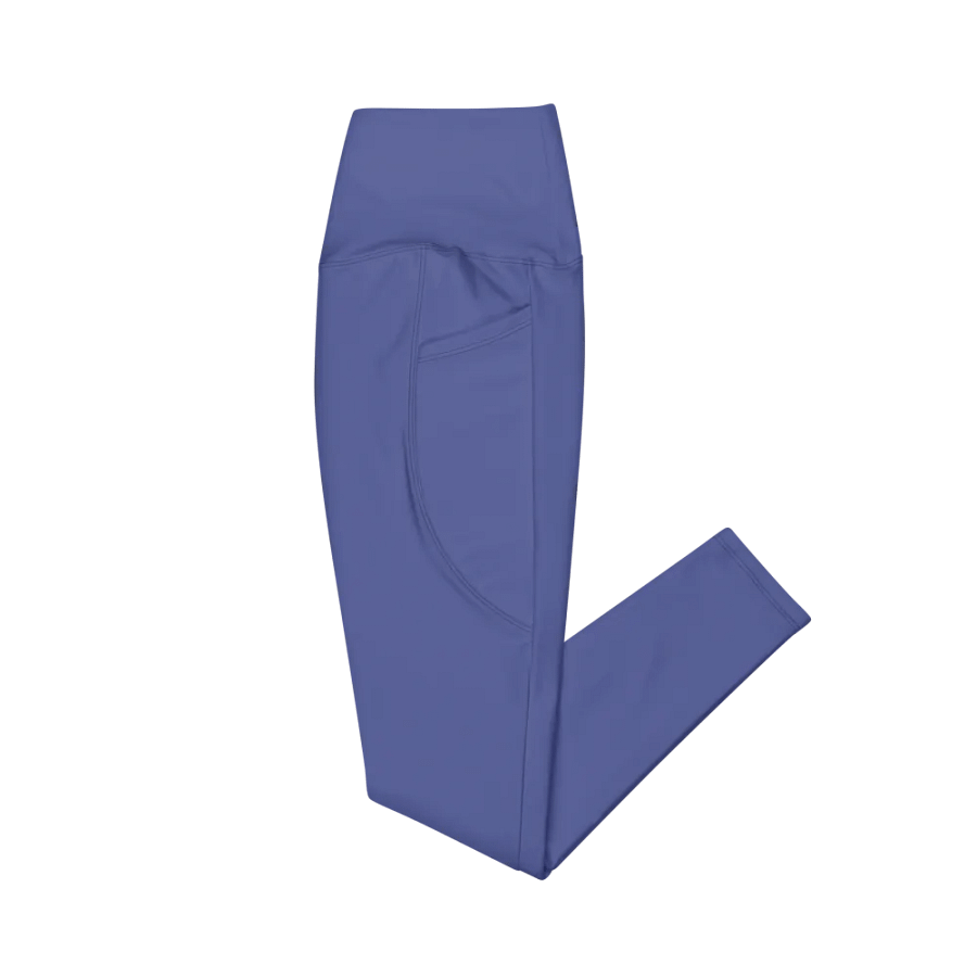 Plain Dark Purple True Summer Women's High Waisted Premium Crossover Leggings with Pockets by Treasure Pie product image (5)