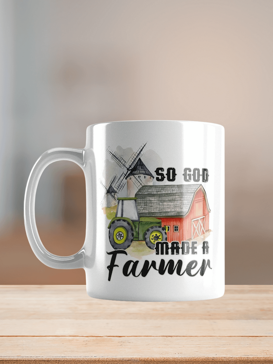 "so god made a farmer" white Mug product image (7)