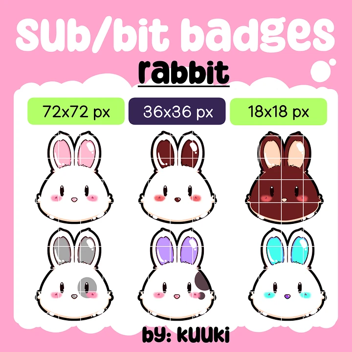 [Sub & Bit Badge] RABBIT | Twitch Graphics | Youtube | Discord product image (1)