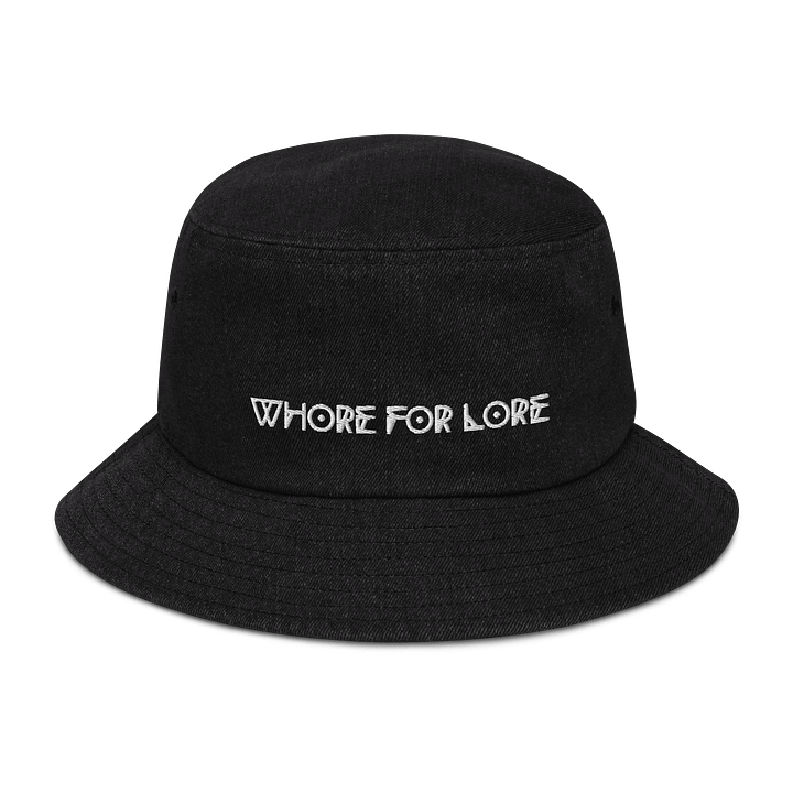 Whore for Lore Embroidered Denim Bucket Hat product image (1)
