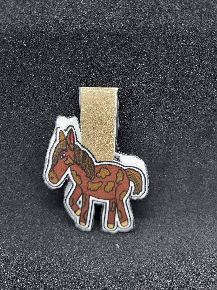Cute Cartoon Horse Mama Cut Out Magnetic Laminated Bookmark for Farm Animal Lovers product image (1)
