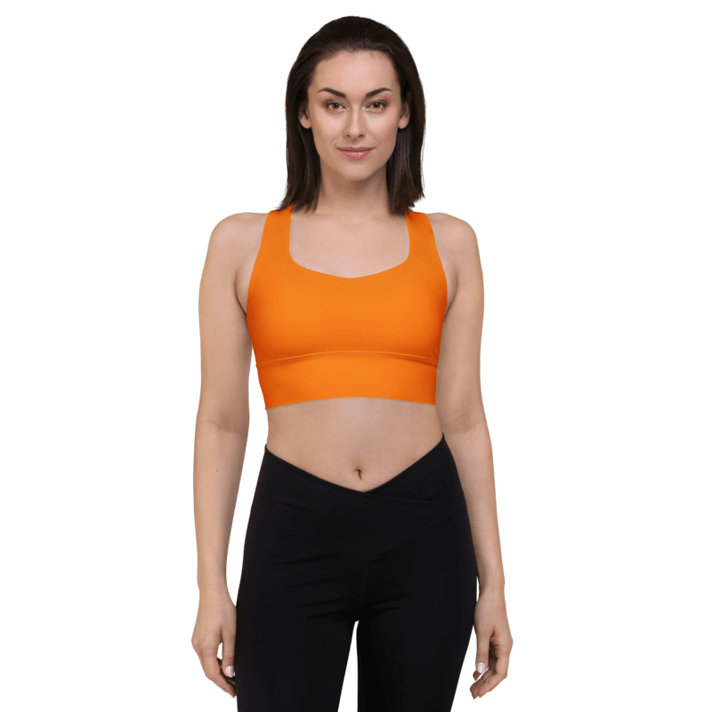 Plain Color Orange Sports Bra product image (1)