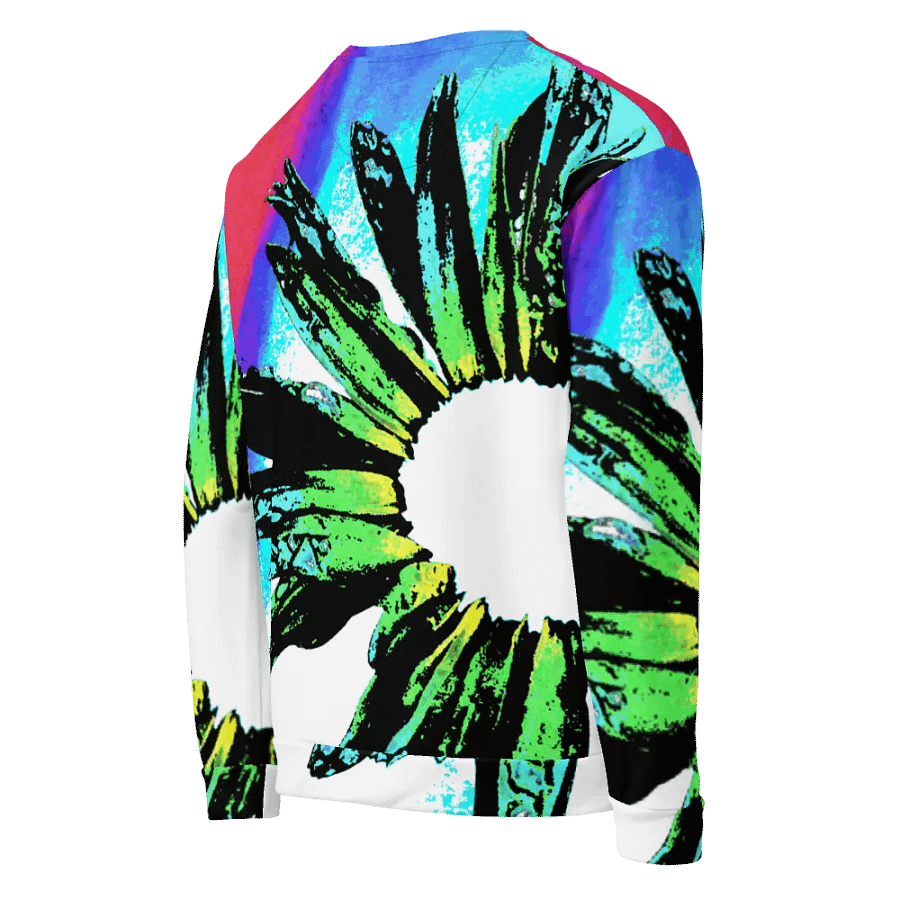 Abstract Vibrant Green Daisy Unisex Sweatshirt product image (8)