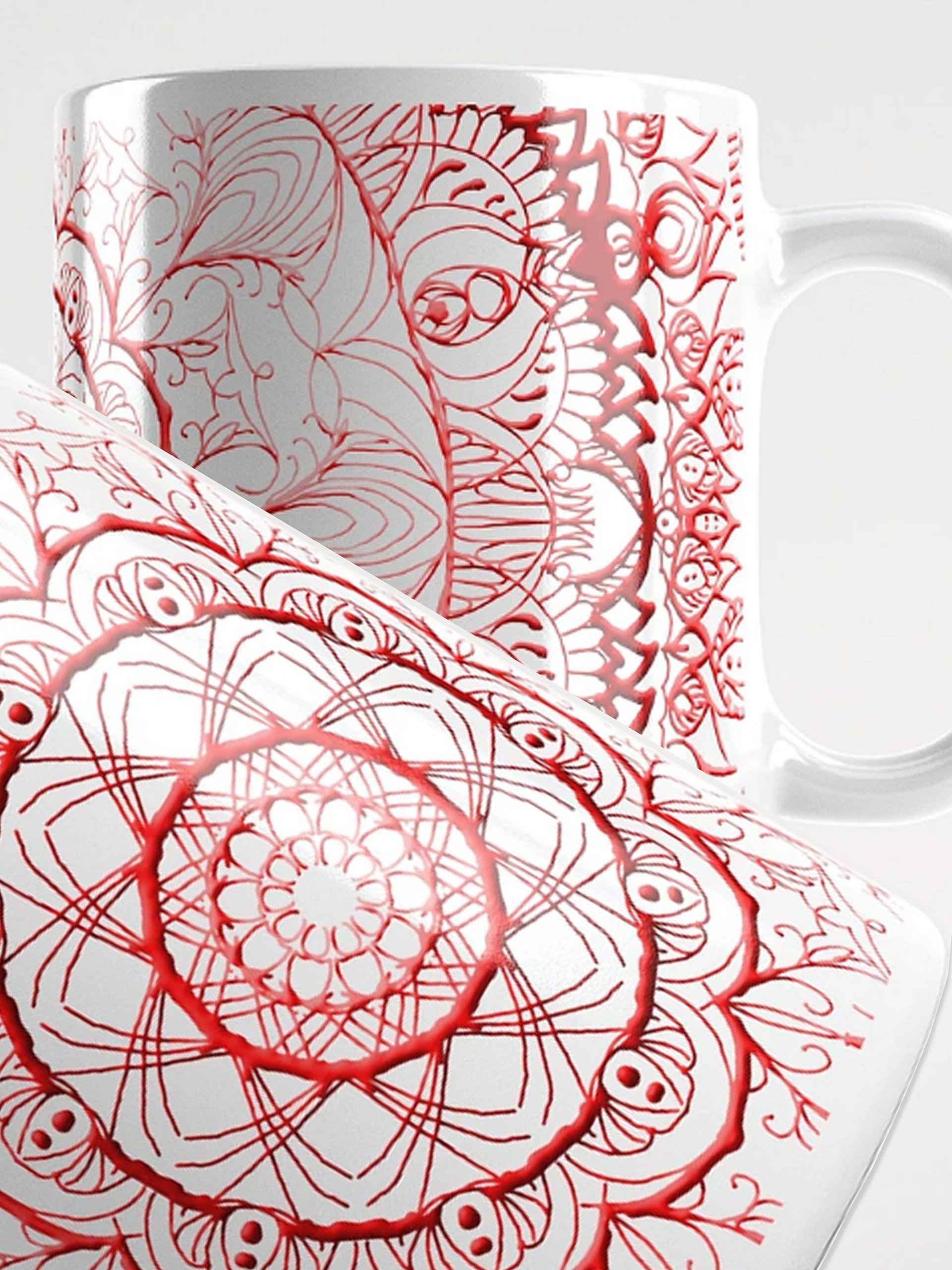 Radiant Red Mandala White Glossy Mug product image (1)