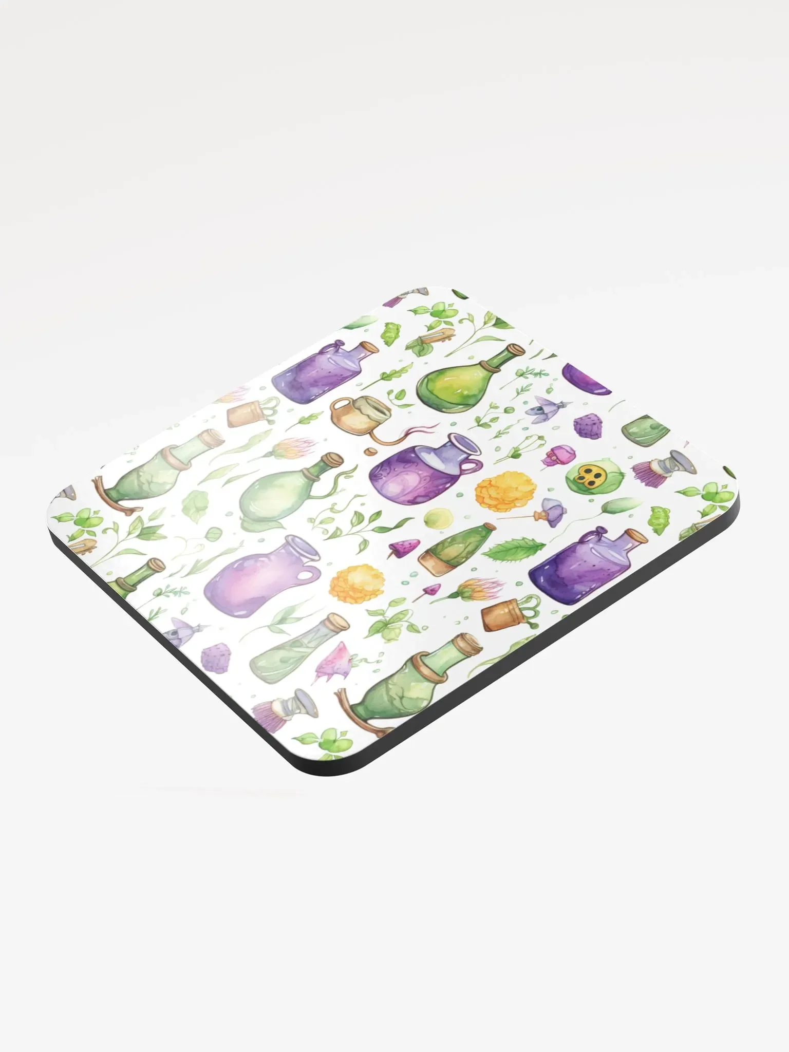 Glossed Cork Coaster 🟩 🔶 🟪 Fascinating Watercolor Pattern - Motif 1 product image (3)