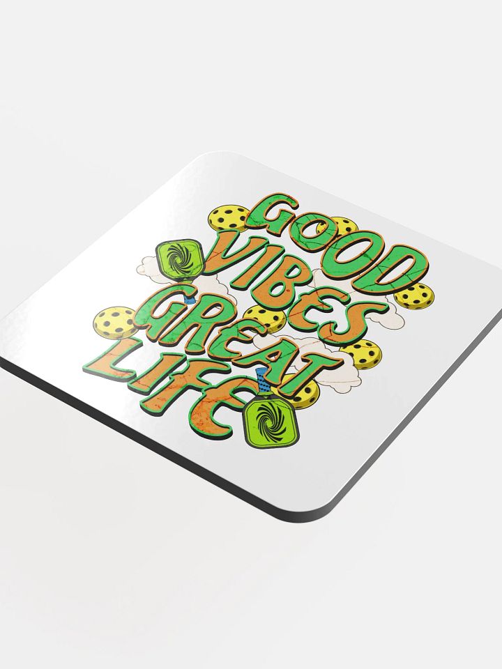 Good Vibes Great Life Pickleball Vibrant Vibes Cork Coaster product image (1)