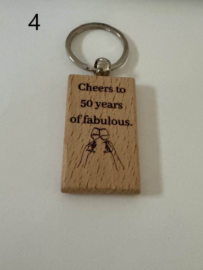 Milestone Birthday Wooden Engraved Keychains | Age 21–70 | Handmade Gift for Him or Her (4) product image (4)