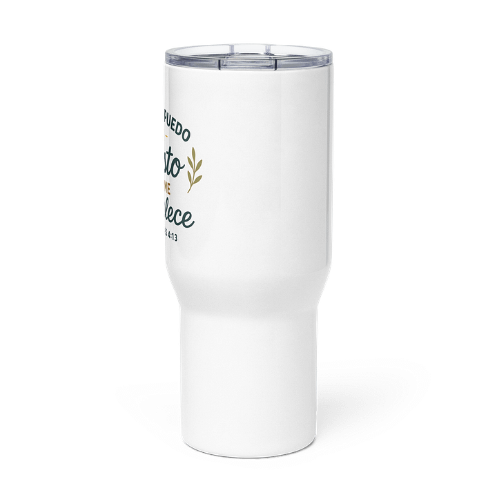 Ceramic Mug cristiana con tapa – “Todo lo puedo en Cristo” (Filipenses 4:13) – En español product image (2)
