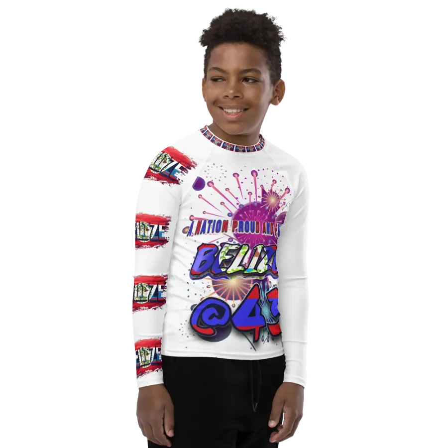 Belize Independence Day Youth Rash Guard product image (8)