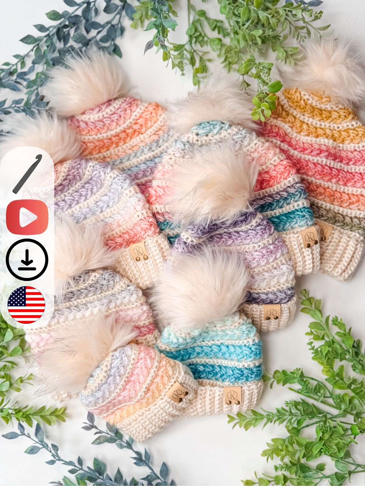 Wheat Stitch Crochet Beanie Pattern with Video Tutorial | Newborn–Adult product image (3)