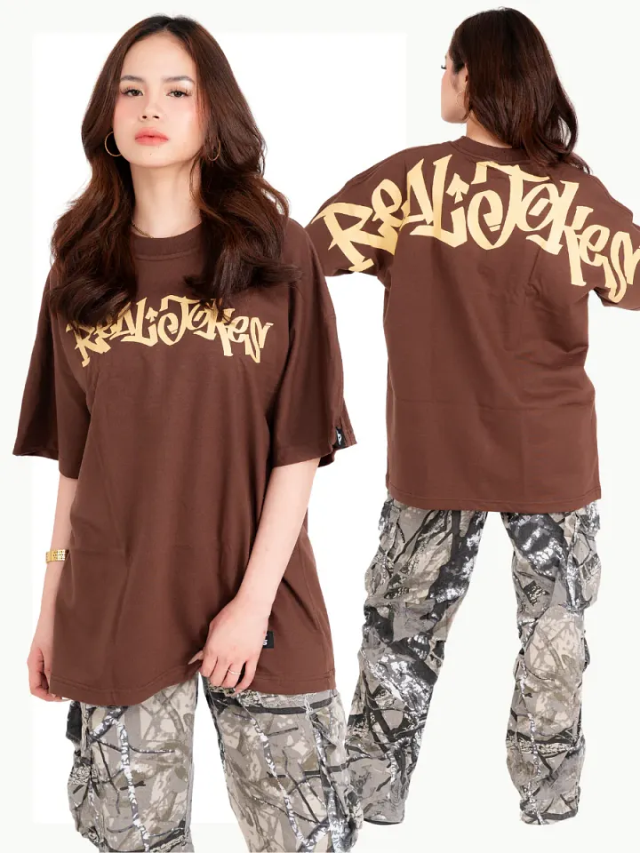 REAL JOKES STAMP - BROWN Oversized Unisex Tshirt product image (2)