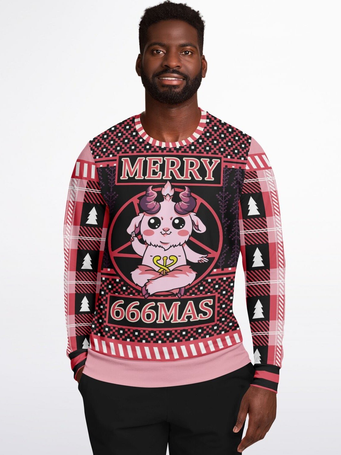 "Merry 666mas" Goat Sweatshirt | Alternative Christmas Sweater | Gothic Holiday Outfit product image (7)