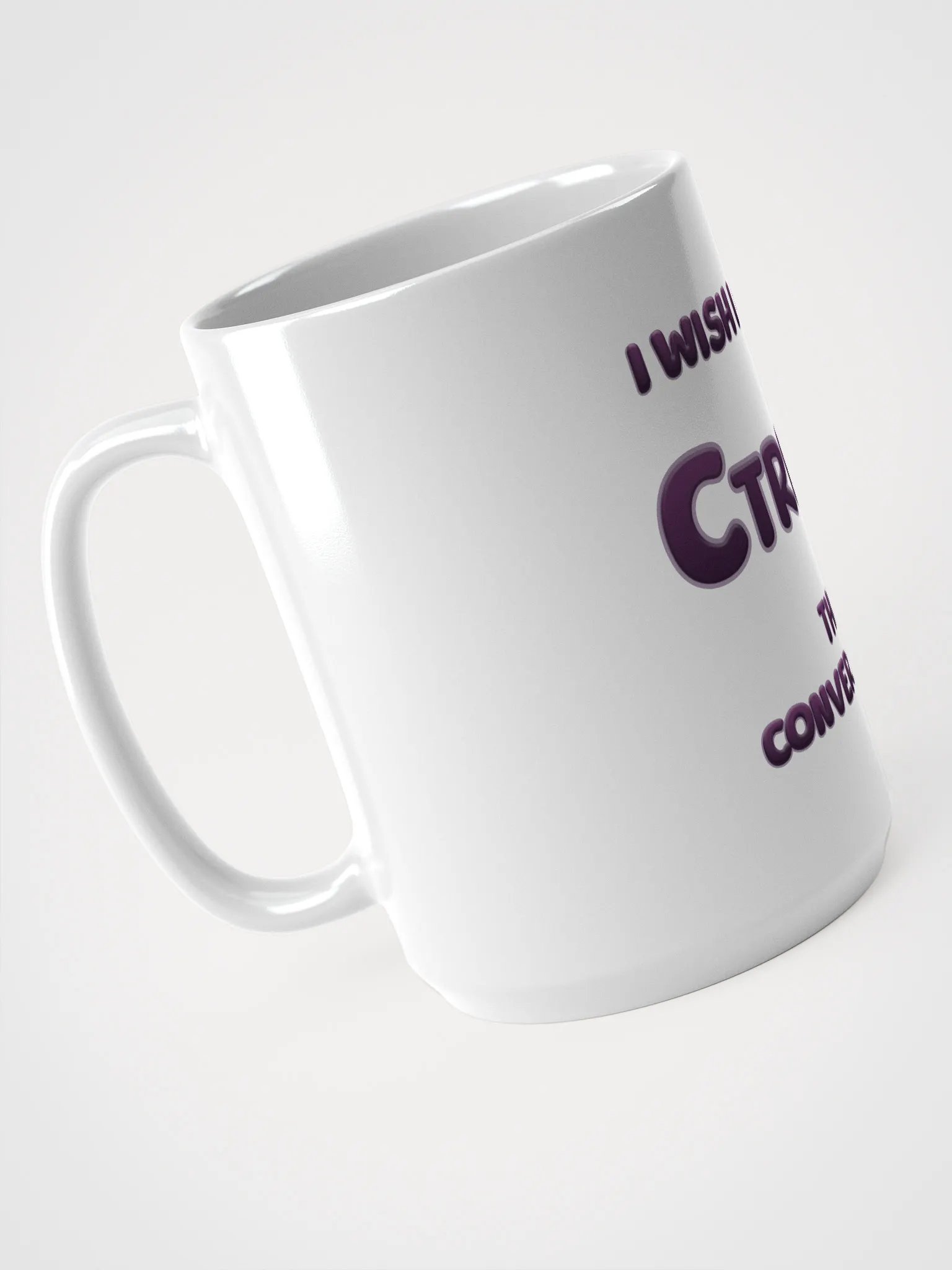 【Ctrl+Z】Purple Text White Glossy Mug product image (2)