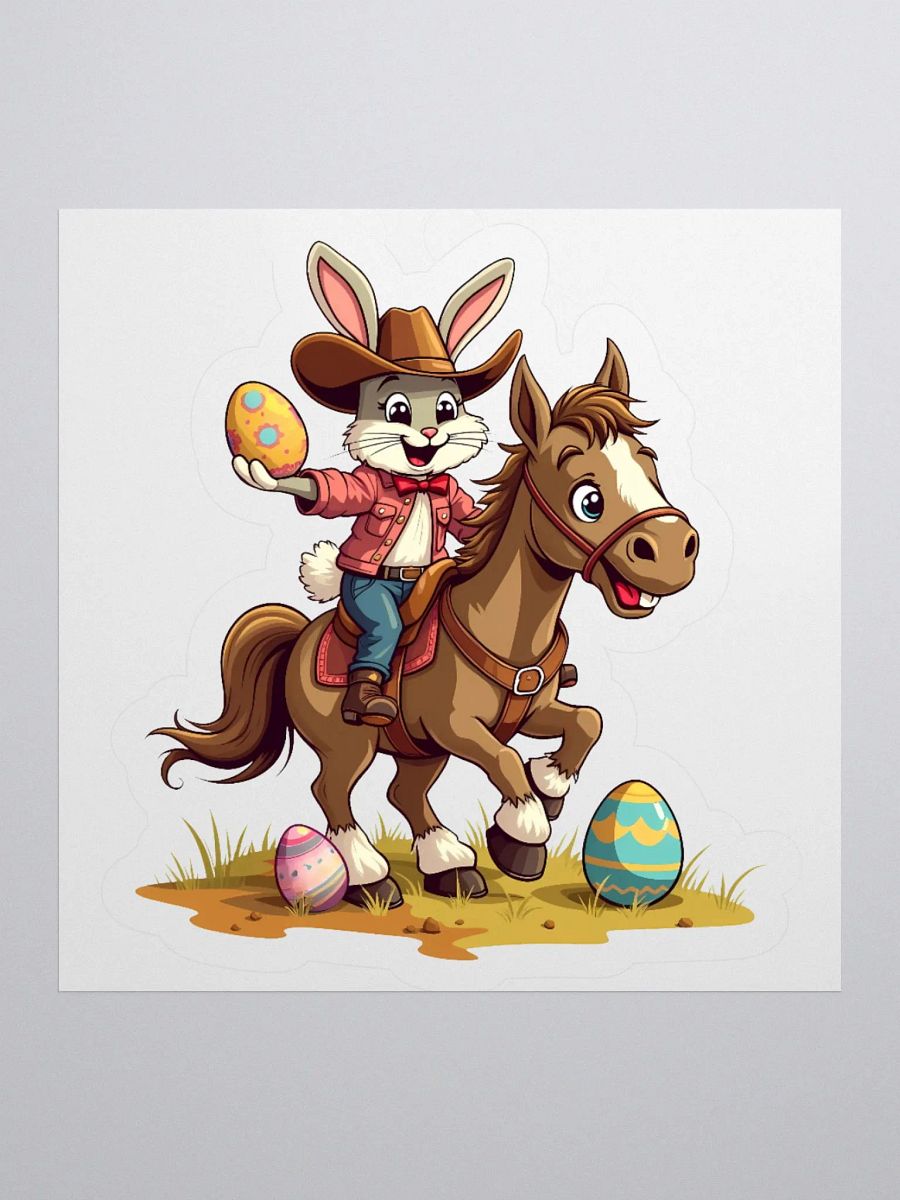 Cowgirl Easter Egg Roundup Sticker product image (1)