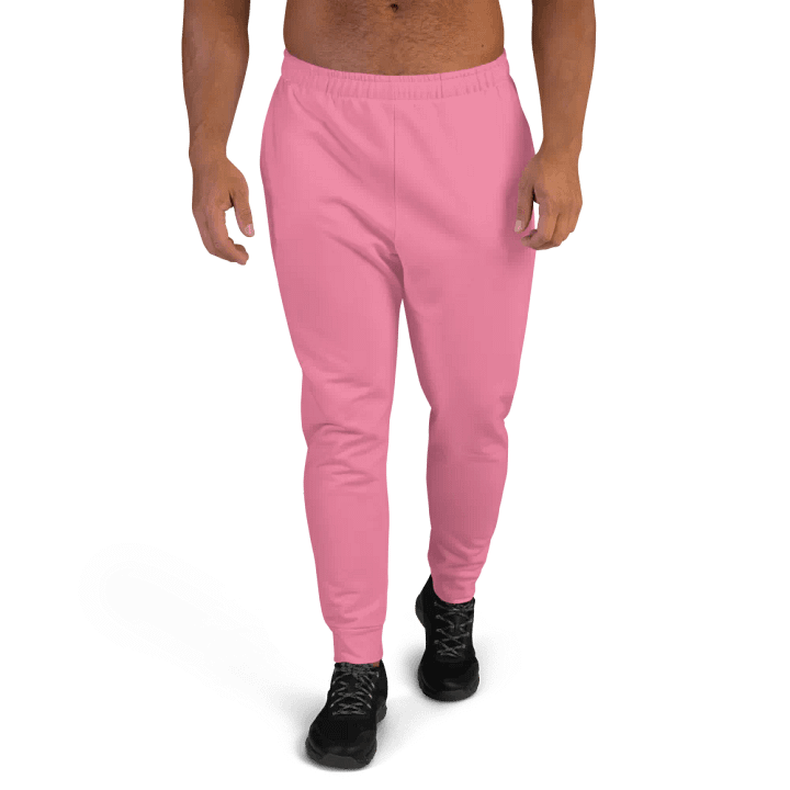 Plain Rosy Pink Soft Summer Recycled Polyester Premium Men's Joggers by Treasure Pie product image (1)