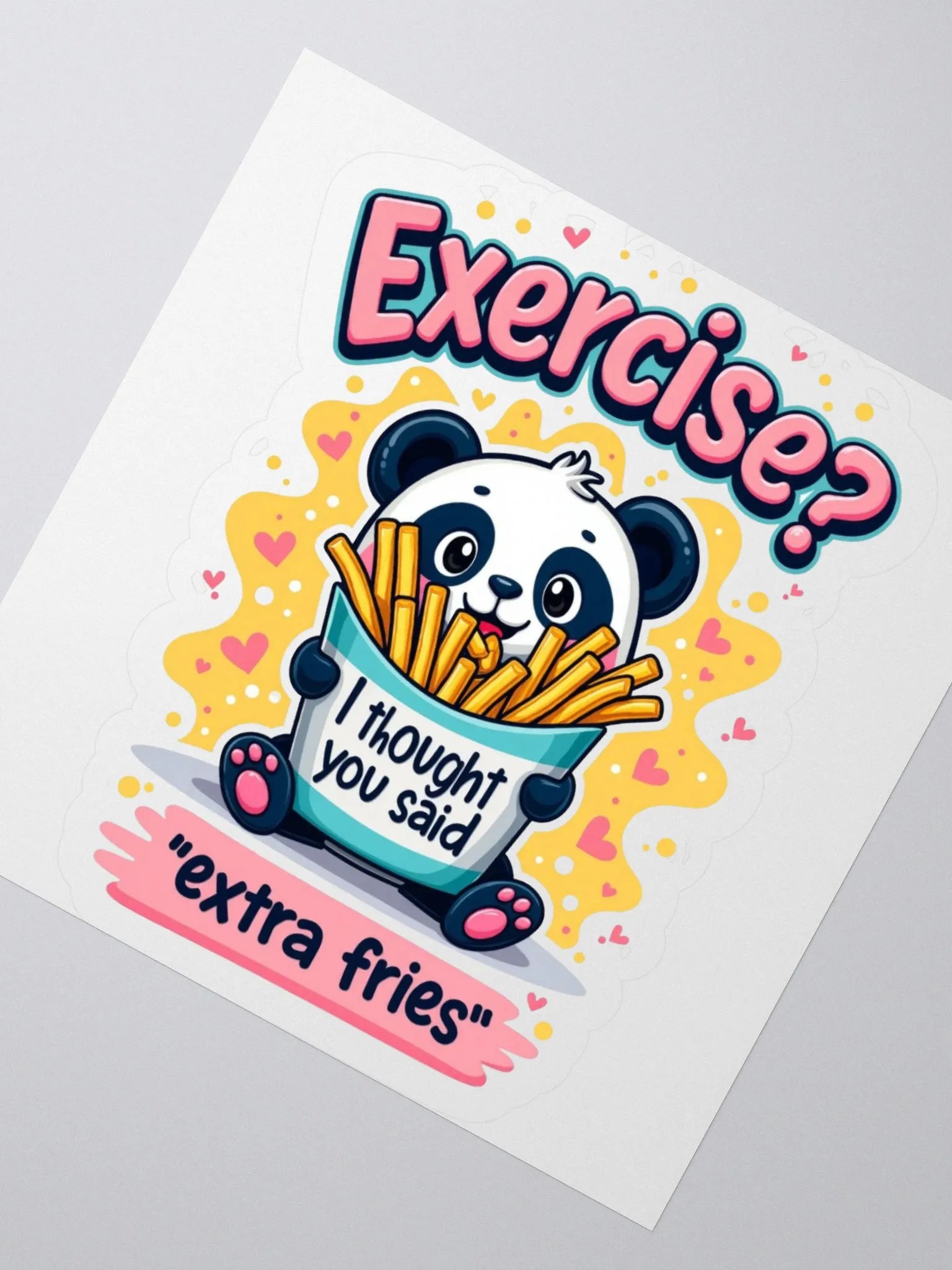 Panda's Extra Fries Kiss-Cut Stickers product image (5)