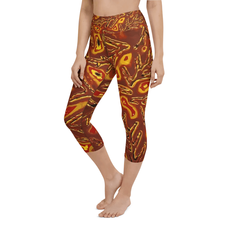 Japanese Fiery Abstract Capri Yoga Leggings product image (7)