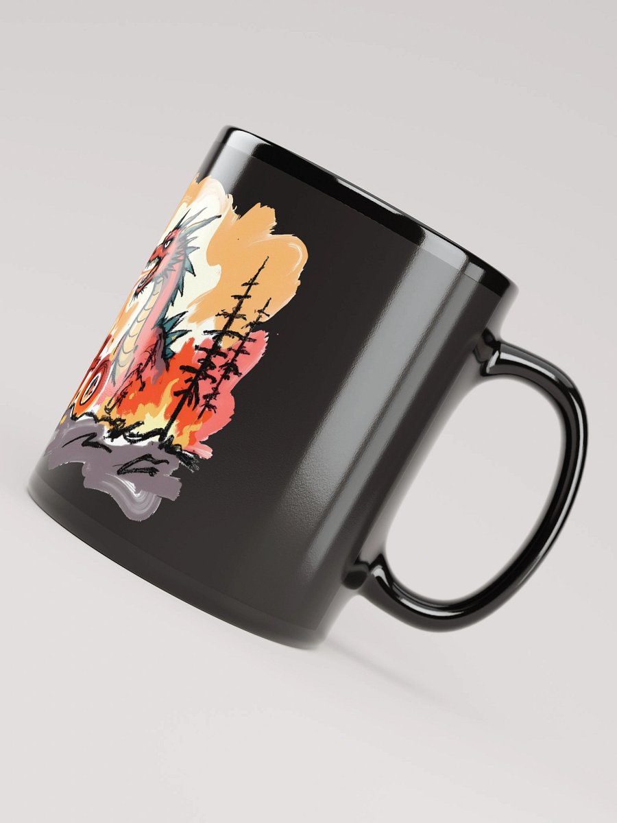 Dragon Fire Print: Burned to Ash Black Glossy Mug product image (8)