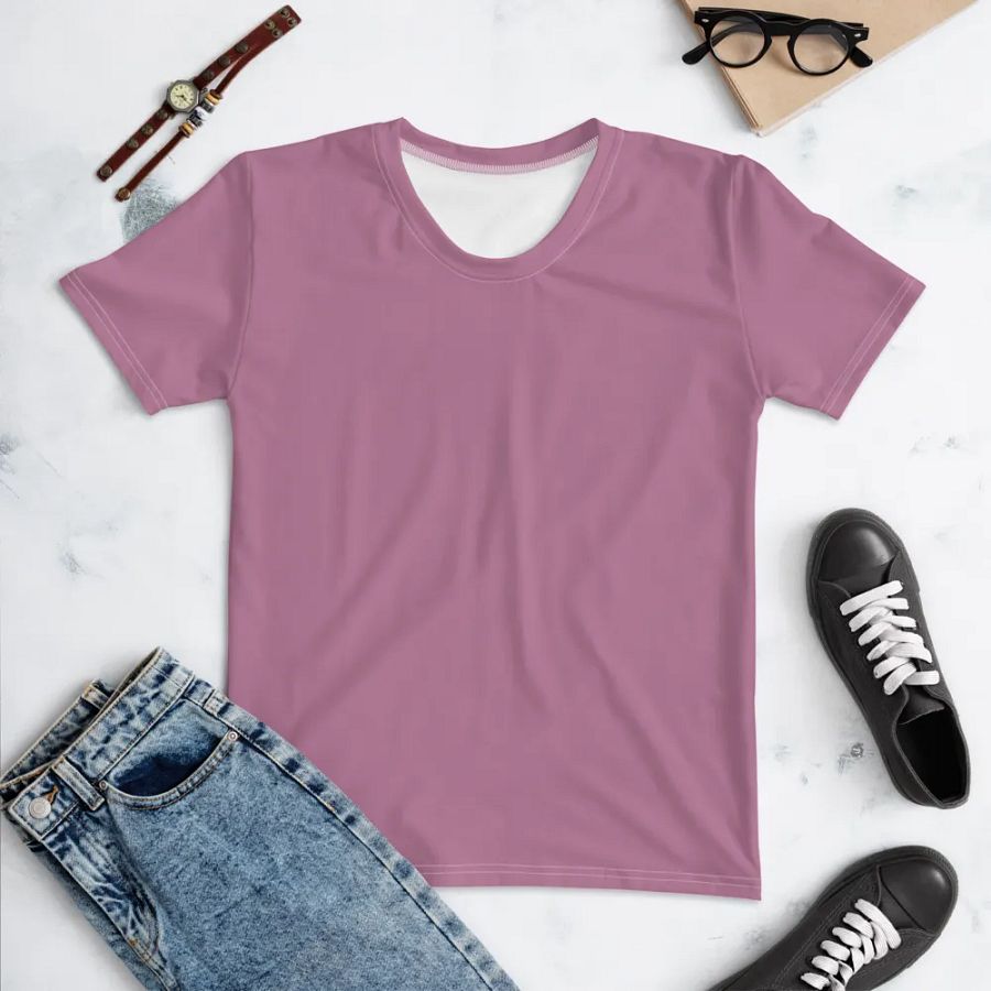 Plain Medium Dark Lilac Purple Soft Summer Women's Crewneck Polyester Heavyweight Premium T-Shirt by Treasure Pie product image (1)