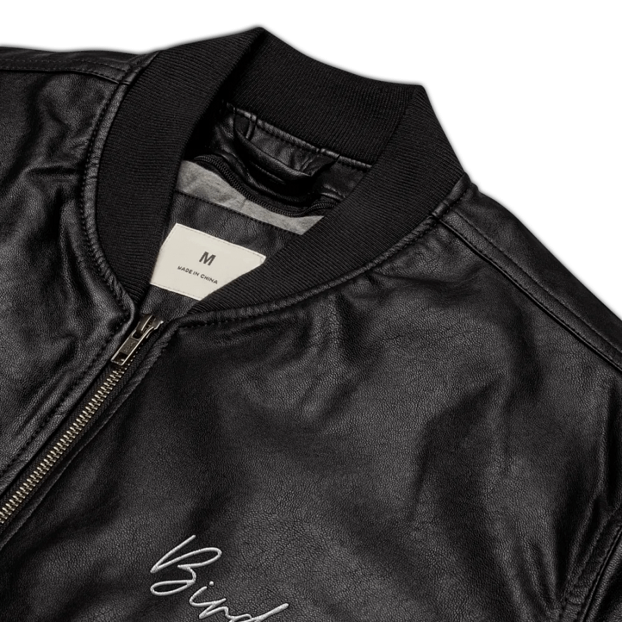 'BIRDIE' Leather Bomber Jacket product image (8)