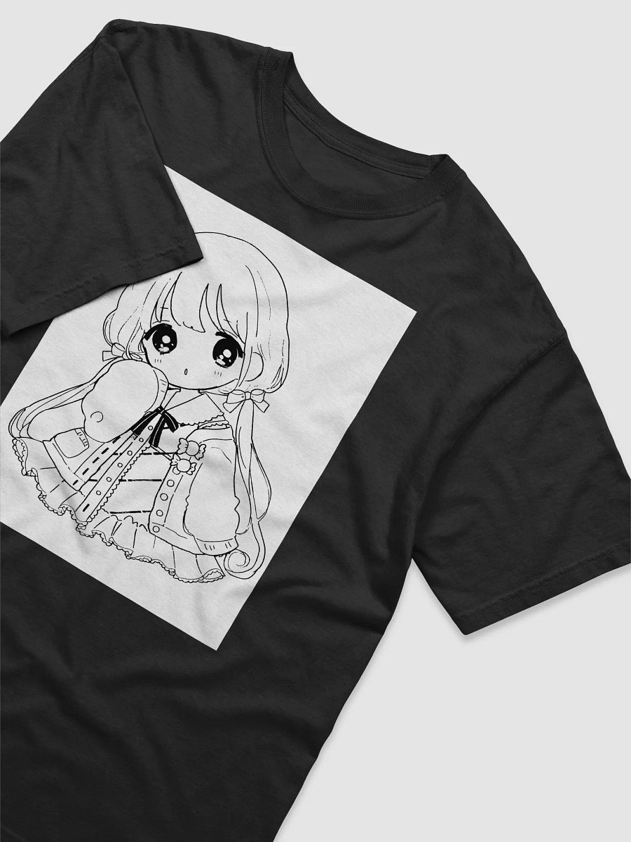 chibi kawaii girl black and white product image (3)